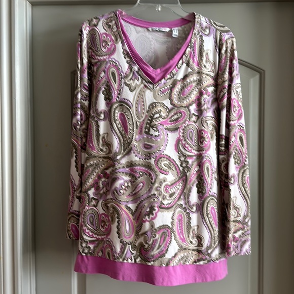 ISAAC MIZRAHI LIVE V neck Tunic - Picture 1 of 4